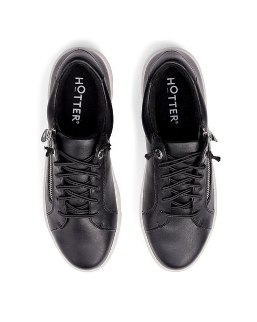 Hotter Black Leonie Wide Trainers