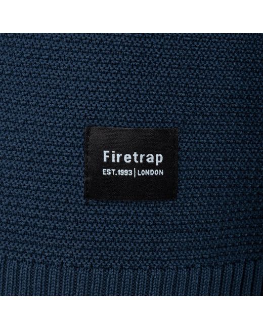 Firetrap Blue Crew Neck Jumper Knitted Pullover for men