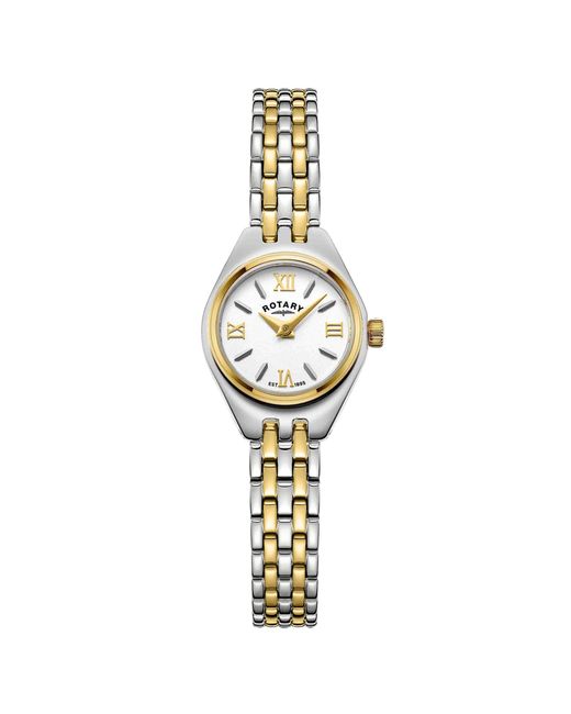 Rotary Metallic Ladies Cocktail Two Tone Ss Bracelet Watch