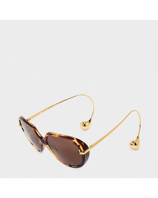 Bottega Veneta White Bv1436S Architectural Oversized Sunglasses