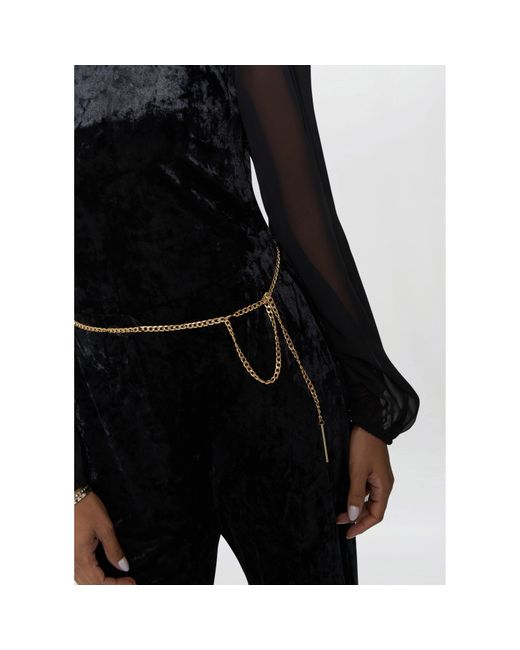 Gina Bacconi Black Alaska Velvet Jumpsuit With Sheer Sleeve