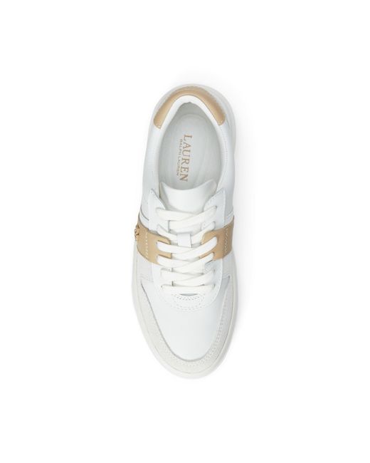Ralph Lauren White Harlie Basket Low-Top Trainers