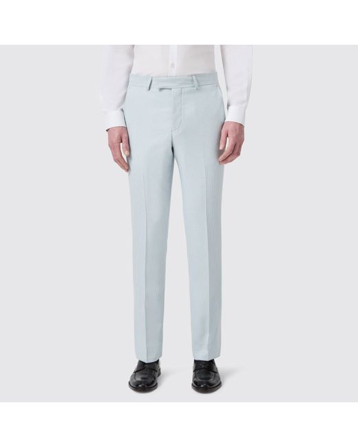Twisted Tailor Blue Lansdown Slim Fit Puppytooth Trouser for men