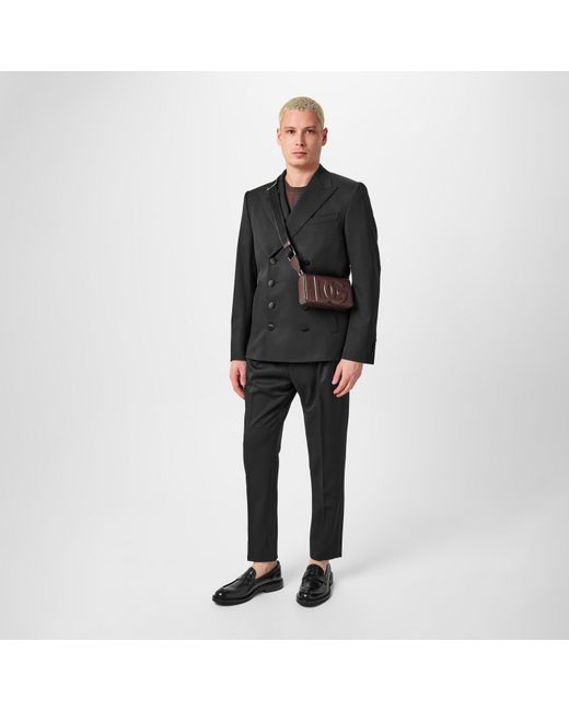 Dolce & Gabbana Black Double Breasted Wool Long Sleeve Formal Jacket for men