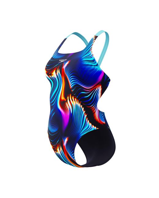 Speedo Blue All Over Print One Piece Swimsuit