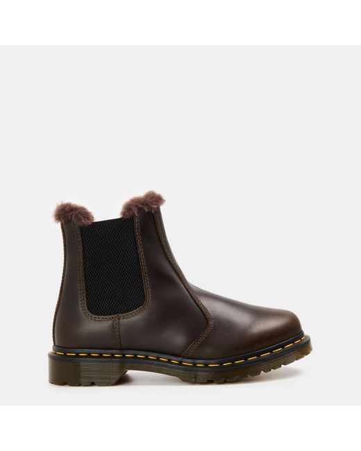 Dr. Martens Brown 2976 Leonore Fur Lined Chelsea Boot