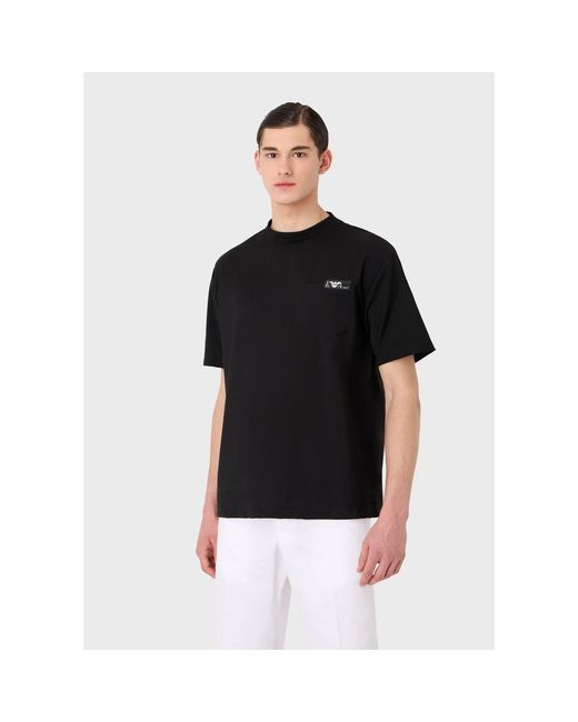 Emporio Armani Black Micro Logo T-Shirt for men