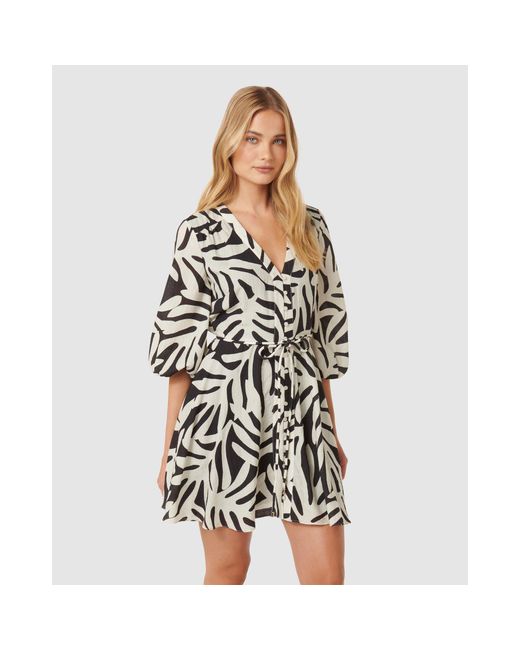 Forever New Black Alicia Rope Tie Mini Dress