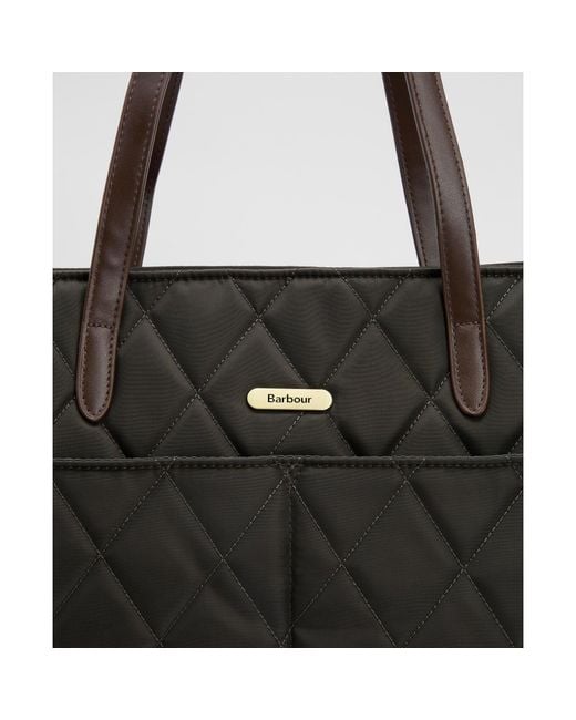 Barbour Black Quilted Tote Bag