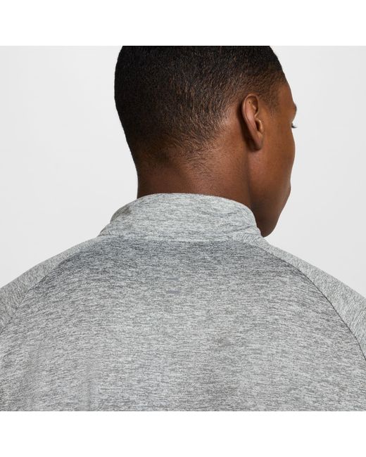 Nike Gray Stride Dri-Fit 1/4-Zip Running Top for men
