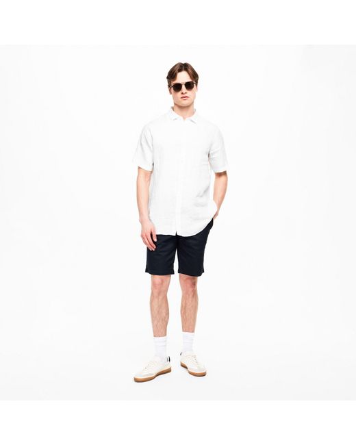 ARMANI EXCHANGE White Short Sleeve Oxford Shirt for men