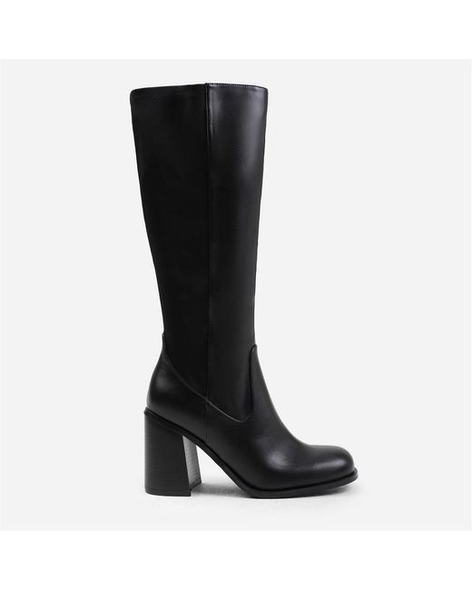 Where's That From Black Zhuri Block Knee High Boot