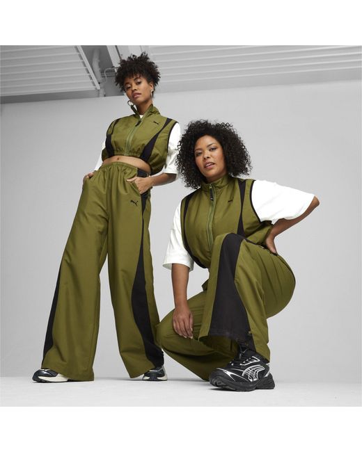 PUMA Green Dare To Open Hem Poly Jogger
