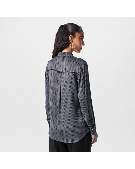 Boss Gray Long-Sleeve Blouse