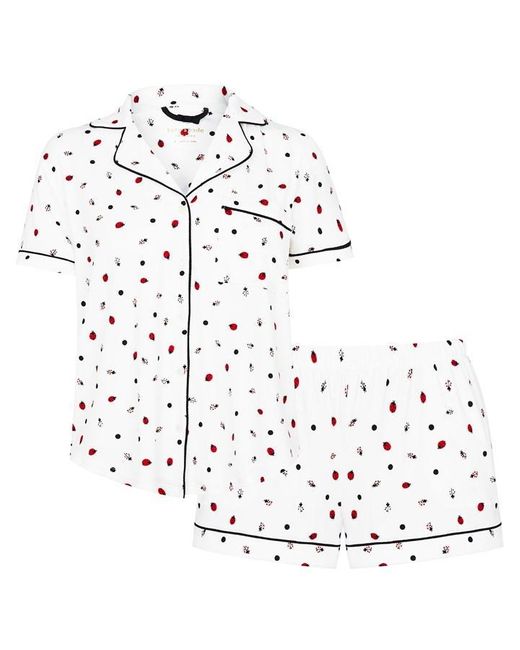 Kate Spade White Lady Bug Short Sleeve Pyjama Set