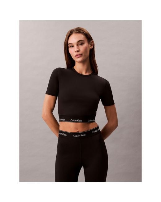 Calvin Klein Black Mod Tape Crop Tops