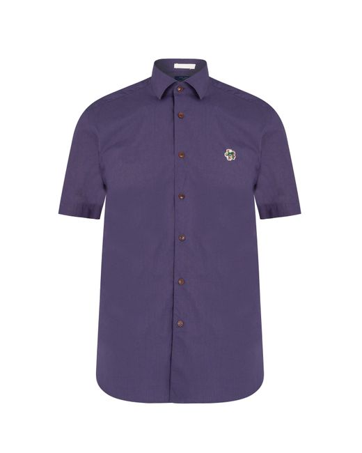 Ted Baker Purple Fonsho Short Sleeve Shirt for men