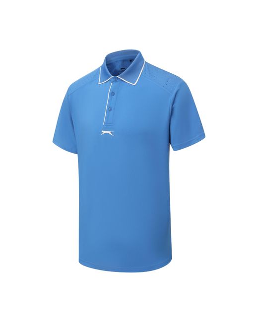 Slazenger 1881 Blue Tennis Short Sleeve Performance Polo Shirt for men
