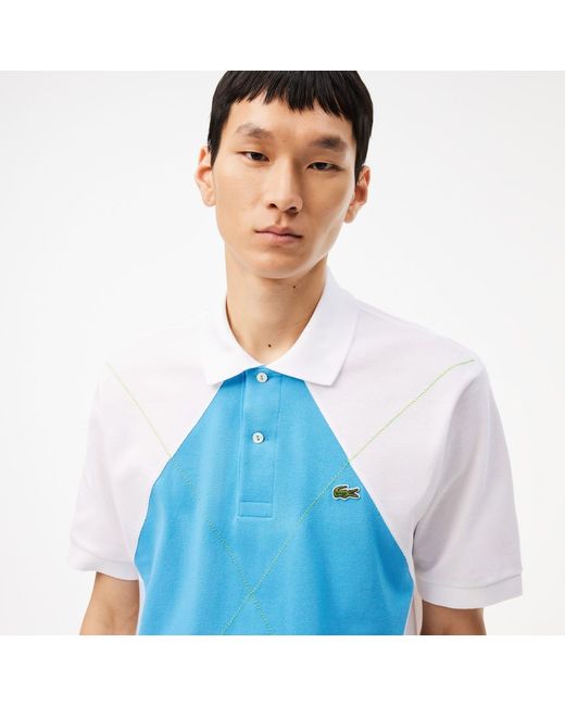 Lacoste Blue Classic Fit L.12.12 Argyle Polo Shirt for men