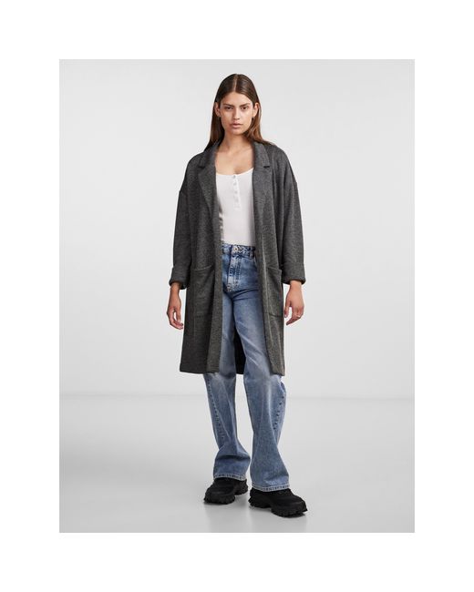 Pieces Gray Relaxed Fit Coatigan