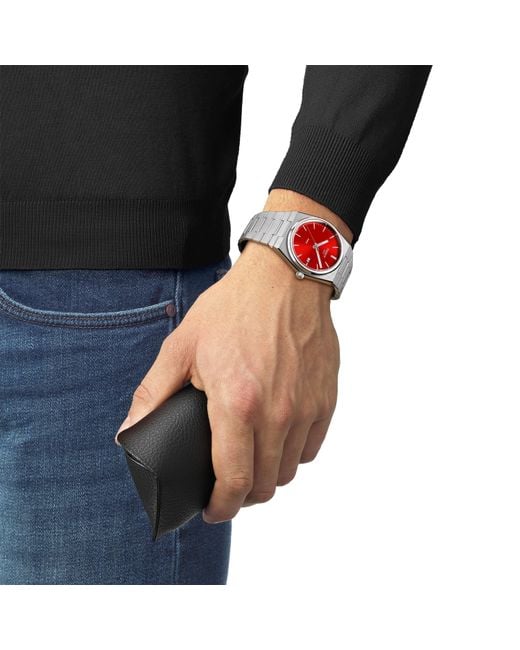 Tissot Red Prx Quartz Analogue Watch for men