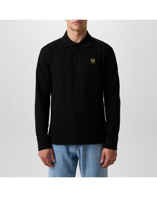 Belstaff Black Long Sleeved Polo Shirt for men