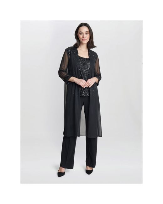 Gina Bacconi Black Jessica Three Piece Jersey Trouser Suit