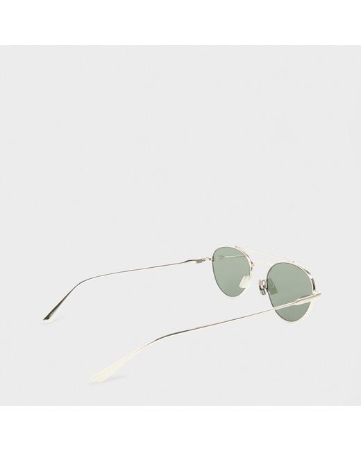 Saint Laurent White Ysl Round Sunglasses