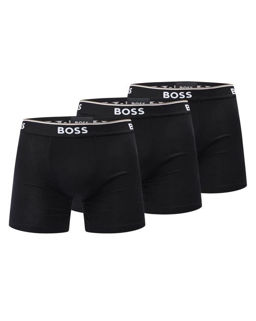 Boss Black 3 Pack Of Long Stretch Cotton Boxer Briefs for men