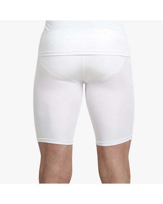 Shrey White Intense Baselayer Shorts for men