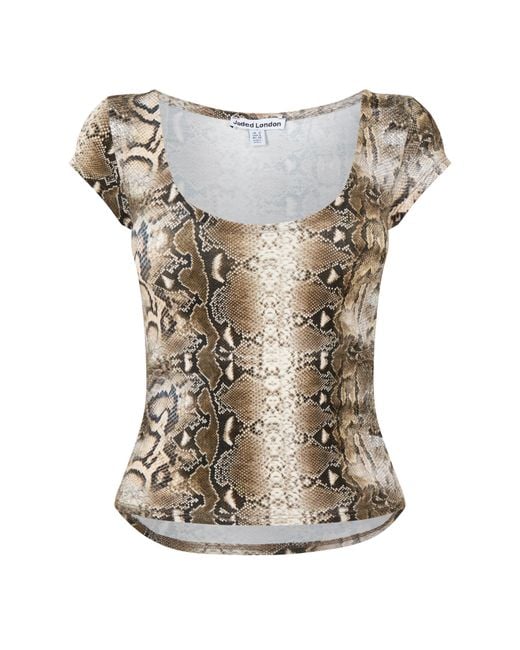 Jaded London Green Snakeskin T-Shirt