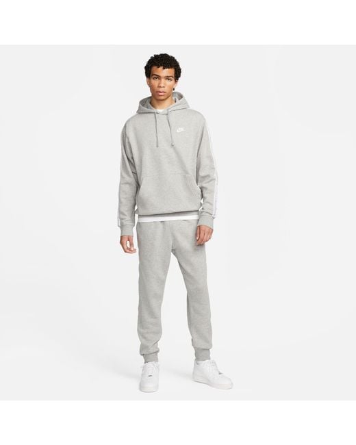 Nike Gray Club Fleece Graphic Hooded Tracksuit for men