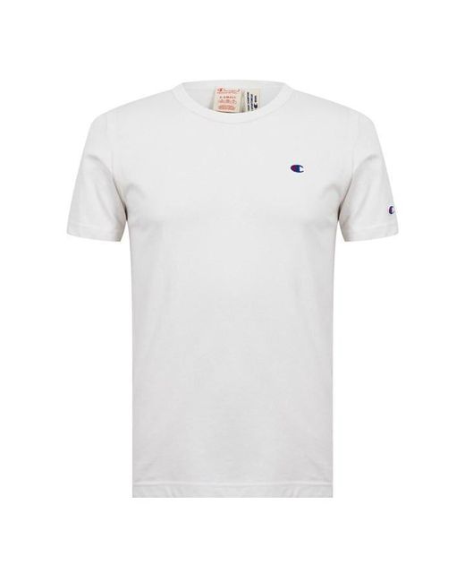 Champion White Reverse Weave Small Logo T Shirt for men