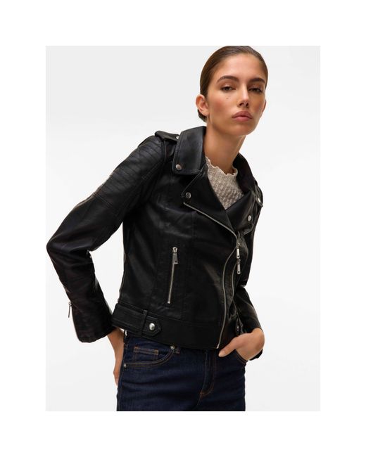 Vero Moda Black Coated Faux Leather Jacket