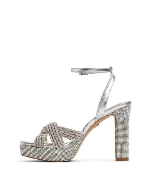 ALDO White Shimma Heeled Sandals
