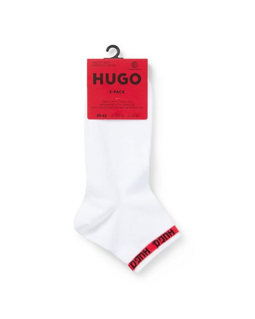HUGO White 2 Pack Of Logo Tape Socks for men