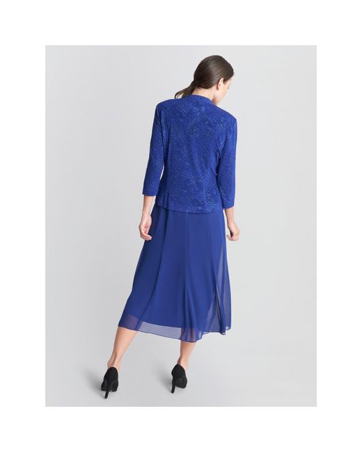Gina Bacconi Blue Tillie Glitter Tank And Chiffon Skirt