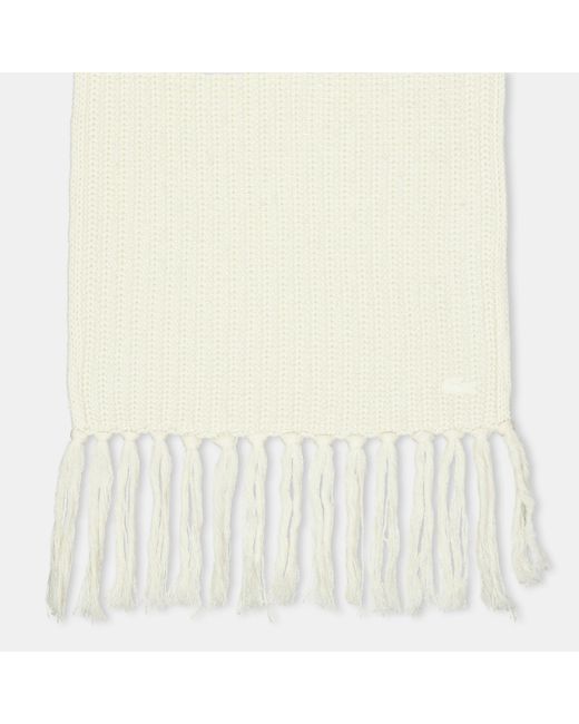 Lacoste White Midweight Scarf