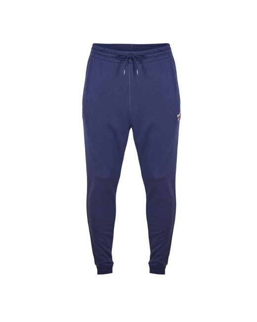 Reebok Blue Identity Small Logo Closed Hem Jersey Joggers for men