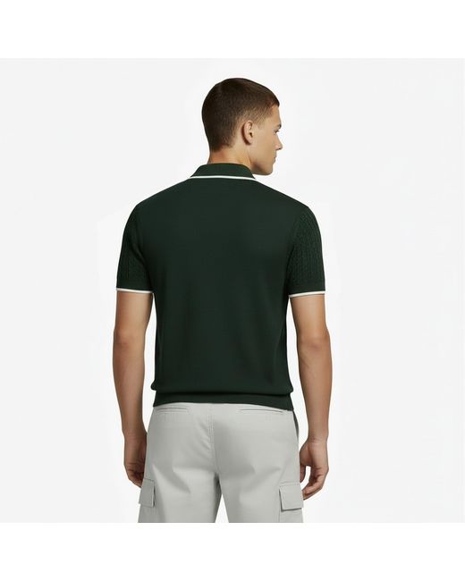 Jack Wills Green Jw Braid Knitted Short-Sleeve Polo Shirt for men
