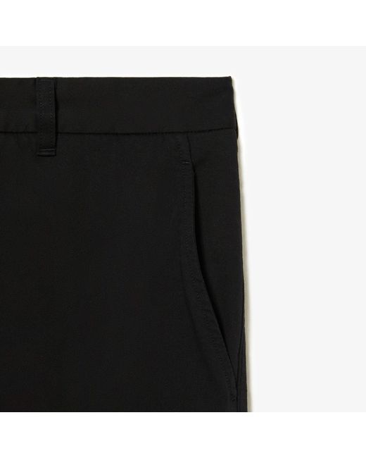 Lacoste Black Stretch Cotton Tapered Chinos for men