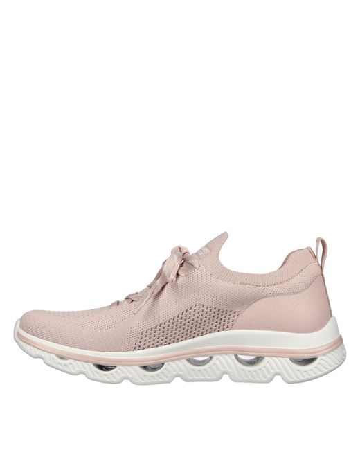 Skechers Pink Arc Waves Slip On Trainers