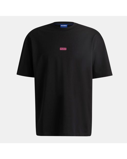 HUGO Black Printed Logo Back T-Shirt With Mcmxciii Text for men