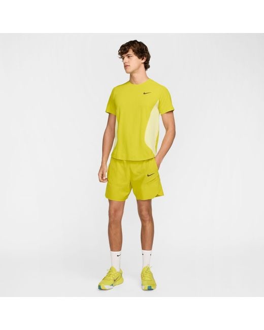 Nike Yellow Court Slam Dri-Fit Tennis Shorts for men