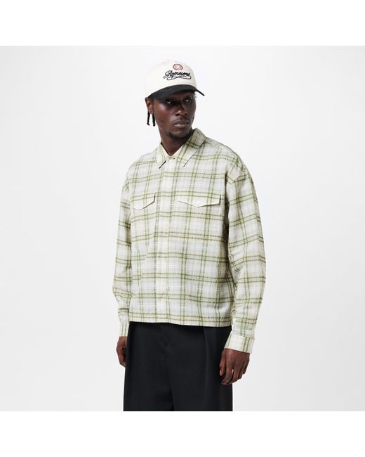 Represent Green Rep Sheer Flan Shirt, Sheer Fabric for men