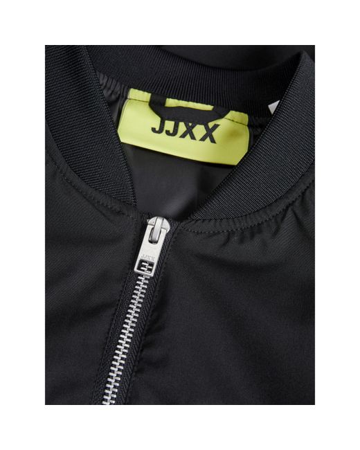 JJXX Black Ella Ribbed Zip Bomber Jacket
