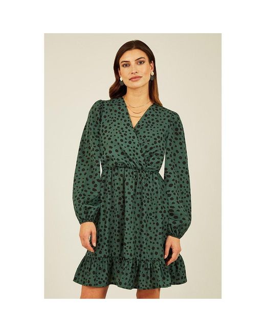 Mela London Green Dalmatian Print Midi Dress