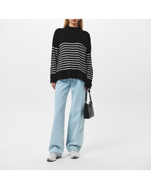 Missy Empire Black High Neck Oversized Long Sleeve Jumper
