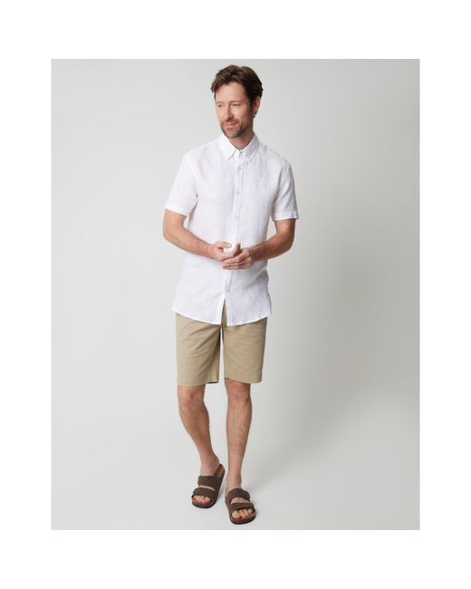Saltwell White Short-Sleeve Oxford Shirt for men