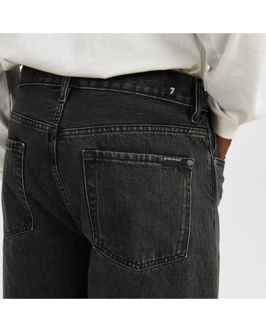 7 For All Mankind Black Wide Denim Shorts for men